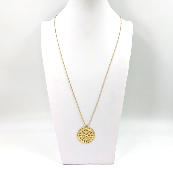 Long delicate chain with dot detail pendant