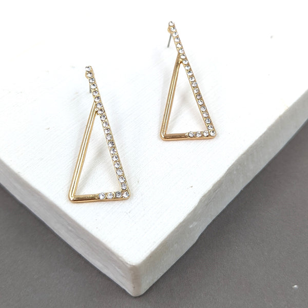 Crystal triangle earrings