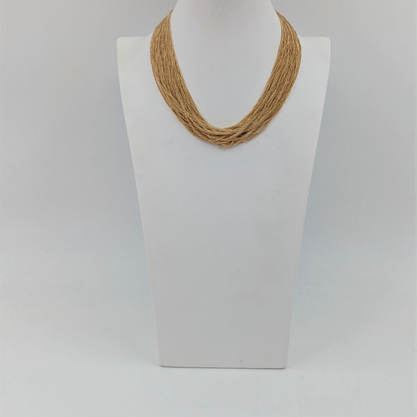 Bold statement multi strand short necklace