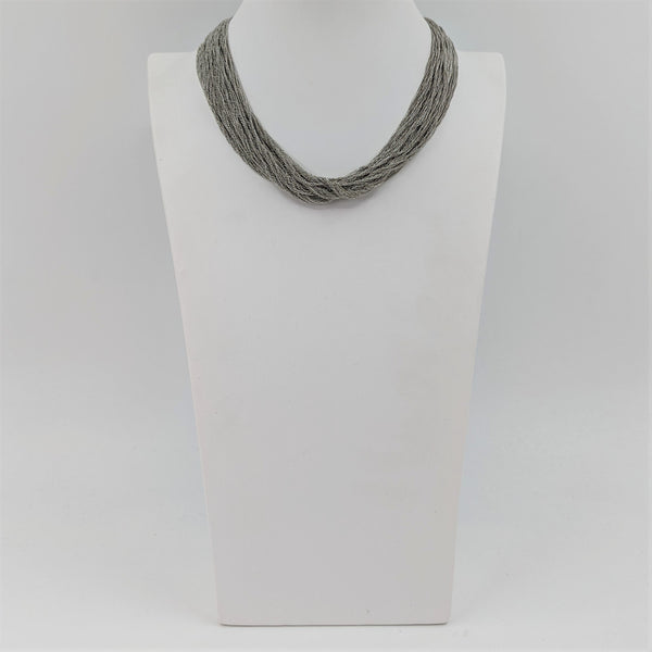 Bold statement multi strand short necklace
