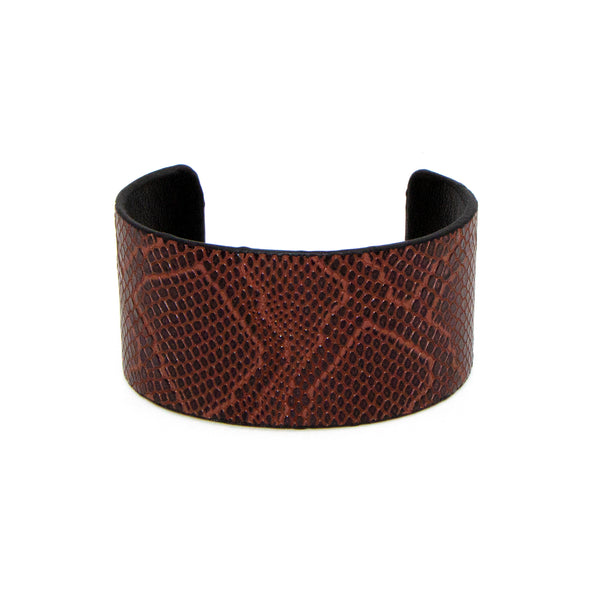 Snake effect PU open cuff