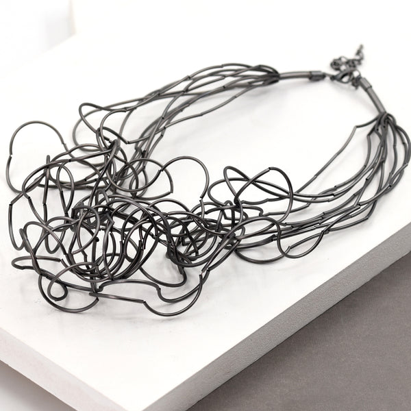 Multi wire short necklace