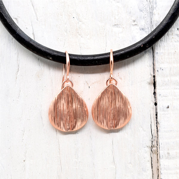 Scratched effect drop earring